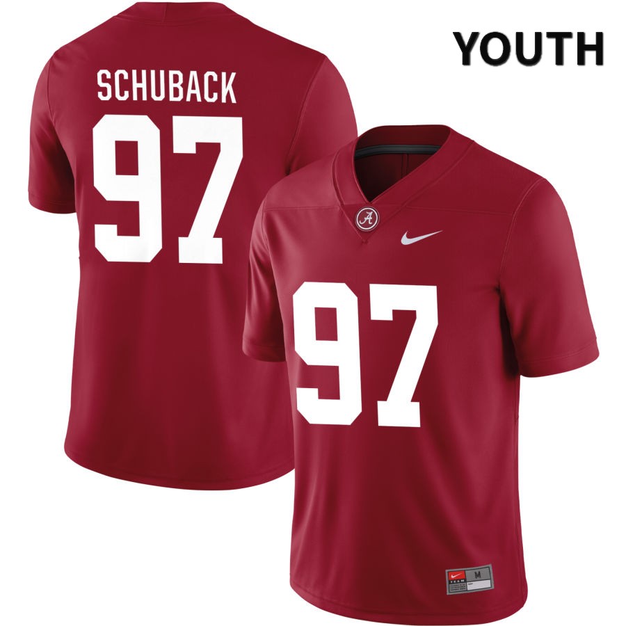 Alabama Crimson Tide Youth Reid Schuback #97 NIL Crimson 2022 NCAA Authentic Stitched College Football Jersey HP16T74MX